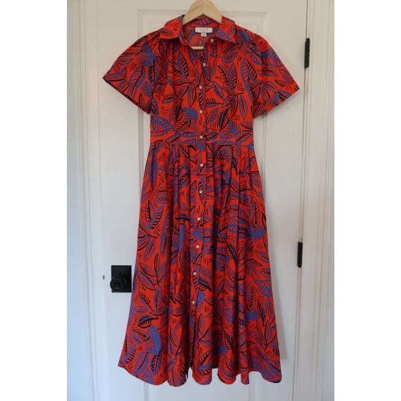 Alexis x Target Tropical Leaf Short Sleeve Shirtdress Size Small - Picture 2 of 6